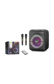 Ndr Ndr2210 Çift Karaoke Mikrofonlu Bluetooth Hoparlör Fm Radyo 20w 10.5 İnç Rgb Kumandalı Siyah Ndr Ndr2210 Çift Karaoke Mikrofonlu Bluetooth Hoparlör Fm Radyo 20w 10.5 İnç Rgb Kumandalı Siyah