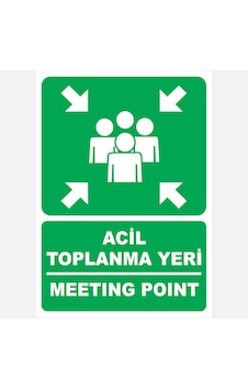 Ekstrafix 25x35 Acil Toplanma Yeri Sticker Pvc Fosforlu 7'li Avantaj Paketi Mıchu