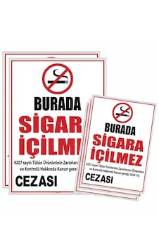 Sigara İçilmez Uyarı Levhası Pvc Kaplı 5 Adet
