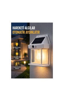 Üç Modlu Güneş Enerjili Duvar Lambası 1800mah Bataryalı Ve Hareket Sensörlü Belirtilmemiş