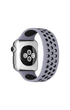 Jenerik Apple Watch 38mm Ayarlı Delikli Silikon Kordon - Gri-siyah Jenerik Apple Watch 38mm Ayarlı Delikli Silikon Kordon - Gri-siyah