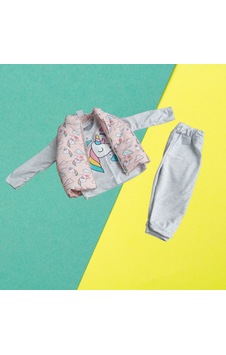 Nnk Kids Unicorn Yelekli 3'lü Takım Pudra Nnk Kids Unicorn Yelekli 3'lü Takım Pudra