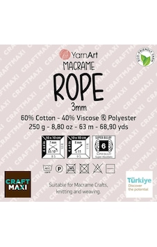 Tr Art Macrame Rope 3 Mm - Makrome El Örgü İpi Ebruli-821 Tr Art Macrame Rope 3 Mm - Makrome El Örgü İpi Ebruli-821