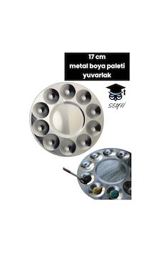 Metal Boya Paleti Yuvarlak 17 Cm 10 Gözlü Metal Boya Paleti Yuvarlak 17 Cm 10 Gözlü