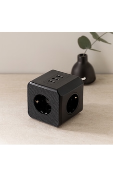 Termal Akım Korumalı 3lü Duvar Prizi 3x Usb - Siyah Termal Akım Korumalı 3lü Duvar Prizi 3x Usb - Siyah