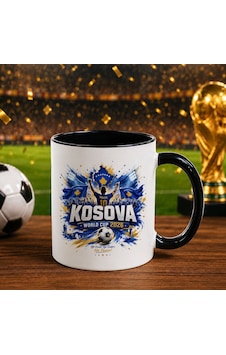 Bk Gift Kosova Taraftar Temalı Dünya Futbol Kupası Tasarımlı Siyah Kupa Bardak-5 Beyaz Bk Gift Kosova Taraftar Temalı Dünya Futbol Kupası Tasarımlı Siyah Kupa Bardak-5 Beyaz