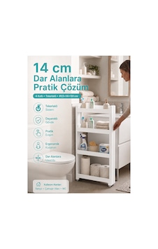 4'lü Slim Dar Alan Organizer Raf, Tekerlekli Çok Amaçlı Mutfak Ve Banyo Düzenleyici Beyaz Diğer 4'lü Slim Dar Alan Organizer Raf, Tekerlekli Çok Amaçlı Mutfak Ve Banyo Düzenleyici Beyaz Diğer