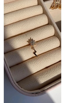 Tragus Piercing Çelik Paslanmaz Taşlı Şimşek Detaylı Gold - 647560394 Gold Tragus Piercing Çelik Paslanmaz Taşlı Şimşek Detaylı Gold - 647560394 Gold