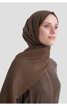 Armine Elegance Pamuk - İpek Şal P3001 Kahverengi