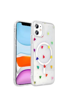 Apple Uyumlu iPhone 11 Kılıf Magsaafe Şarj Özellikli Şeffaf Baskılı Legendary Fun Sert Kapak Kalp Kalp Apple Uyumlu iPhone 11 Kılıf Magsaafe Şarj Özellikli Şeffaf Baskılı Legendary Fun Sert Kapak Kalp Kalp