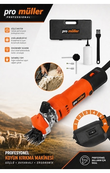 Pro Müller Yeni Nesil Çelik Şanzumanlı Bakır Sargılı Isınmaz Motor Çift Soğutmalı Sistem Koyun Kırkma Makinesi Pro Müller Yeni Nesil Çelik Şanzumanlı Bakır Sargılı Isınmaz Motor Çift Soğutmalı Sistem Koyun Kırkma Makinesi