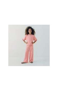 Poala Kids Pembe Wide Leg Takım Poala Kids Pembe Wide Leg Takım
