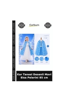 Kar Tanesi Desenli Mavi Elsa Pelerini 85 Cm Eğlence Kostümü Fantazi Giyim Parti Giysisi Siyah Kar Tanesi Desenli Mavi Elsa Pelerini 85 Cm Eğlence Kostümü Fantazi Giyim Parti Giysisi Siyah