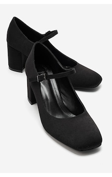 Luvi Shoes Nıcho Siyah Kumaş Kadın Kalın Topuklu Ayakkabı Luvi Shoes Nıcho Siyah Kumaş Kadın Kalın Topuklu Ayakkabı