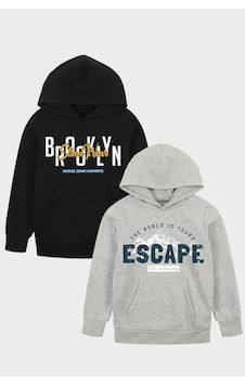 Panios Kids 2'li Brooklyn-escape Baskılı Erkek Çocuk Kanguru Cepli Kapüşonlu Gri-siyah Sweatshirt Gri - Siyah1 Panios Kids 2'li Brooklyn-escape Baskılı Erkek Çocuk Kanguru Cepli Kapüşonlu Gri-siyah Sweatshirt Gri - Siyah1