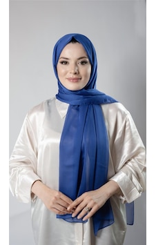 Hürrem Bone Saks Mavisi Düz Klasik Şal Şifon Kumaş Janjan Abiye 202108 24 Hürrem Bone Saks Mavisi Düz Klasik Şal Şifon Kumaş Janjan Abiye 202108 24
