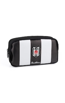 Beşiktaş Me Team Çubuklu Suni Deri Kalem Çantası Siyah - Beyaz Beşiktaş Me Team Çubuklu Suni Deri Kalem Çantası Siyah - Beyaz