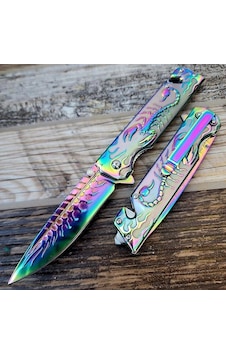 Knivox Sibirya Company S2076 Gökkuşağı Akrep İşlemeli Kurtarma Kamp Çakıs Knivox Sibirya Company S2076 Gökkuşağı Akrep İşlemeli Kurtarma Kamp Çakıs