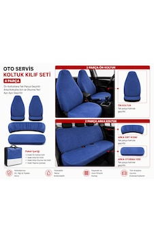 4 Parça Oto Servis Koltuk Kılıf Seti Mavi Ön Tek Parça, Arka Ayrı Sırt & Oturma, Evrensel Uyumlu, Yıkanabilir Pamuklu Kumaş 01 4 Parça Oto Servis Koltuk Kılıf Seti Mavi Ön Tek Parça, Arka Ayrı Sırt & Oturma, Evrensel Uyumlu, Yıkanabilir Pamuklu Kumaş 01