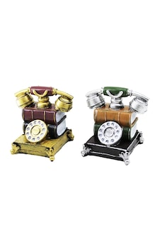 Ankesörlü Telefon Vintage Dekoratif Biblo - Kumbara Renkli 15.5x15.5x10cm Reçine 5250 Ankesörlü Telefon Vintage Dekoratif Biblo - Kumbara Renkli 15.5x15.5x10cm Reçine 5250