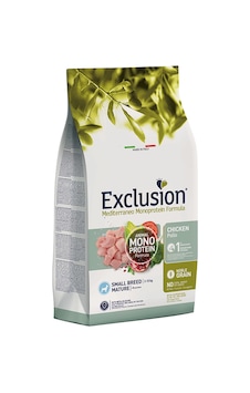Exclusion Mediterraneo Monoprotein Düşük Tahıllı Tavuklu Ve Narlı Küçük Irk Yaşlı Köpek Maması 2 KG