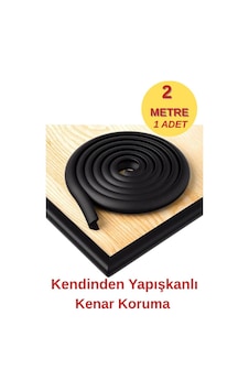 2 Metre 1 Adet Siyah Yumuşak Kauçuk Koruma Bebek Odası Mobilya Kenar Köşe Koruma Darbe Emici
