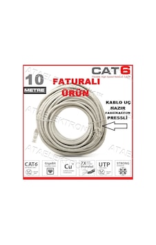 10 Mt Metre Hazir Cat6 Internet Bilgisayar Modem Ara Kablosu 10 Mt Metre Hazir Cat6 Internet Bilgisayar Modem Ara Kablosu