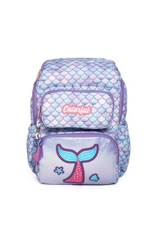 Maxim Mermaid Sırt Çantası - Denizkızı Temalı Laptop Bölmeli Kız Okul Çantası İlkokul Lila