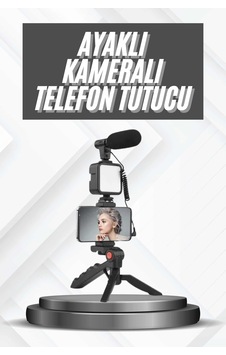 Novento Telefon Tutucu Mikrofonlu Işıklı Youtuber Video Kayıt