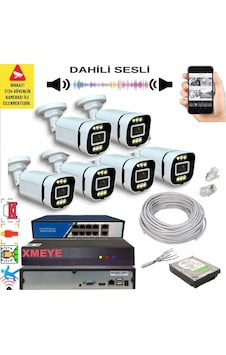 6 Lı Yapay Zeka Destekli 5 Mp Görüntü Poe Bağlantılı Sesli 6 Warm Led Gece Renkli Ip Kamera Seti 4386ws 6 Lı Yapay Zeka Destekli 5 Mp Görüntü Poe Bağlantılı Sesli 6 Warm Led Gece Renkli Ip Kamera Seti 4386ws