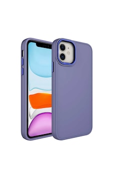 Apple Uyumlu iPhone 11 Uyumlu Metal Çerçeve Ve Buton Tasarımlı Silikon Zore Luna Kılıf-lavendery Gray Lavendery Gray -