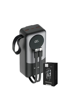 Venandin Pwb30a1 30.000 Mah Led Göstergeli 22.5w Hızlı Kendinden Kablolu Powerbank Siyah Venandin Pwb30a1 30.000 Mah Led Göstergeli 22.5w Hızlı Kendinden Kablolu Powerbank Siyah