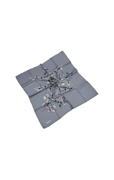 Mim Eşarp Mısırlı Eşarpları Cocoon Twill Sport Çiçek Desenli Eşarp Gri Mim Eşarp Mısırlı Eşarpları Cocoon Twill Sport Çiçek Desenli Eşarp Gri