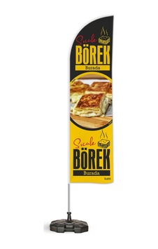 Börek Temalı Tek Yelken Bayrak V2 1 Adet Börek Temalı Tek Yelken Bayrak V2 1 Adet