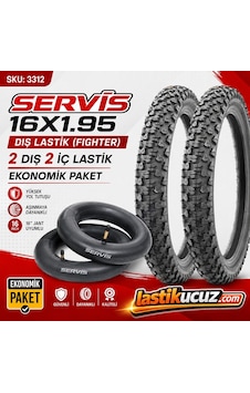Servis 16x1.95 Dış Lastik Fıghter Bisiklet Lastiği Ve İç Lastiği 2 Şer Adet, Takım Servis 16x1.95 Dış Lastik Fıghter Bisiklet Lastiği Ve İç Lastiği 2 Şer Adet, Takım