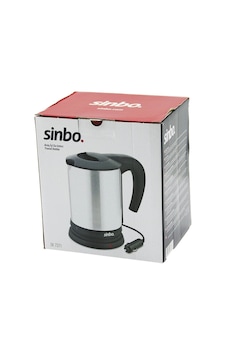 Sinbo Sk-7371 12v Araç İçi Kettle Paslanmaz Çelik Su Isıtıcısı 0.8lt 120w Çakmaklık Fişli Plastik Kapak - Kulp Bx40