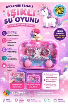Su Oyunu Water Game Çocuklar İçin Eğlenceli Halka Geçirme Işıklı Unicorn Modelleri 2586bc-f12pembe
