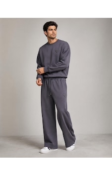 Stormwear Erkek Oversize Bisiklet Yaka Sweatshirt Bol Paça Eşofman Takımı - Yumuşak Doku Wide Leg İkili Takım Füme Stormwear Erkek Oversize Bisiklet Yaka Sweatshirt Bol Paça Eşofman Takımı - Yumuşak Doku Wide Leg İkili Takım Füme