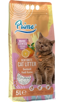 Prime Portakal Kokulu İnce Topaklaşan Bentonit Kedi Kumu 5 L Prime Portakal Kokulu İnce Topaklaşan Bentonit Kedi Kumu 5 L
