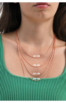 925 Ayar Gümüş Singapur Gümüş Zincir 45-50-55-60 Cm Barcode Rose Gold 925 Ayar Gümüş Singapur Gümüş Zincir 45-50-55-60 Cm Barcode Rose Gold