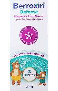 Berroxın Defense Sıvı, Aronya Ve Kara Mürver Eki İçeren Takviye Edici Gıda 120ml Şişe Berroxın Defense Sıvı, Aronya Ve Kara Mürver Eki İçeren Takviye Edici Gıda 120ml Şişe