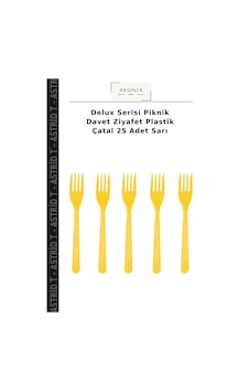 Delux Serisi Piknik Davet Ziyafet Plastik Çatal 25 Adet Sarı Delux Serisi Piknik Davet Ziyafet Plastik Çatal 25 Adet Sarı