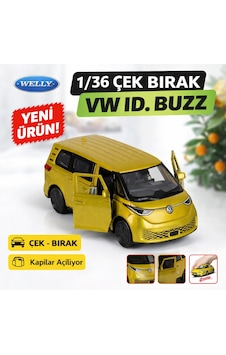1/36 Çek Bırak Volkswagen Id. Buzz Die-cast Model Araba Açılır Kapılı - Sarı 1/36 Çek Bırak Volkswagen Id. Buzz Die-cast Model Araba Açılır Kapılı - Sarı