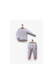 Flexi 2'li Unisex Bebek Çocuk Pijama Takım-524 Gri Flexi 2'li Unisex Bebek Çocuk Pijama Takım-524 Gri