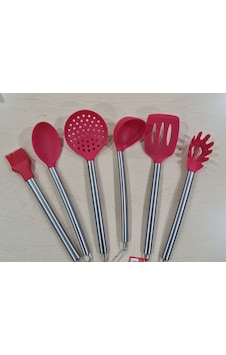 Lüx Metal Saplı Isıya Dayanıklı Silikon Yanmaz Yapışmaz 6 Parça S Lüx Metal Saplı Isıya Dayanıklı Silikon Yanmaz Yapışmaz 6 Parça S