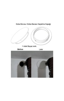 Soba Bacası Kapatma Kapağı Sert Plastik Düz Model Beyaz Renk 1 Adet