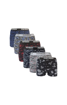 Menbox 6 Adet Likralı Erkek Boxer Karışık Desenli Pamuklu Menbox 6 Adet Likralı Erkek Boxer Karışık Desenli Pamuklu