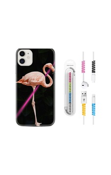Apple Uyumlu iPhone 13 Kılıf Kablo Koruyuculu Line Filamingo 1776 Apple Uyumlu iPhone 13 Kılıf Kablo Koruyuculu Line Filamingo 1776