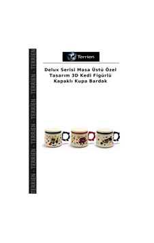 Delux Serisi Masa Üstü Özel Tasarım 3d Kedi Figürlü Kapaklı Kupa Bardak Çok Renkli Delux Serisi Masa Üstü Özel Tasarım 3d Kedi Figürlü Kapaklı Kupa Bardak Çok Renkli