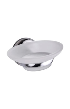 Krom Kaplama Yapışkanlı Mat Plastik Banyo / Tuvalet Katı Sabunluk S-104 - KASA - 21 Krom Kaplama Yapışkanlı Mat Plastik Banyo / Tuvalet Katı Sabunluk S-104 - KASA - 21